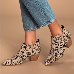 Marca Tan and Black Cheetah Print Ankle Booties